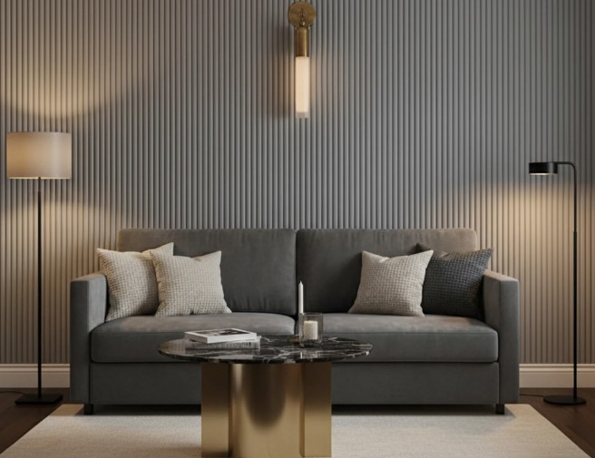 Fluted Wall Panel – Grey – Wall Panels Online
